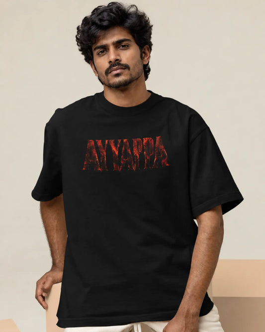 🔥🛕 Ayyappa Divine Warrior Plus-Size T-Shirt – Mythology Graphic Tee | 180 GSM Cotton S–7XL | AWBlack