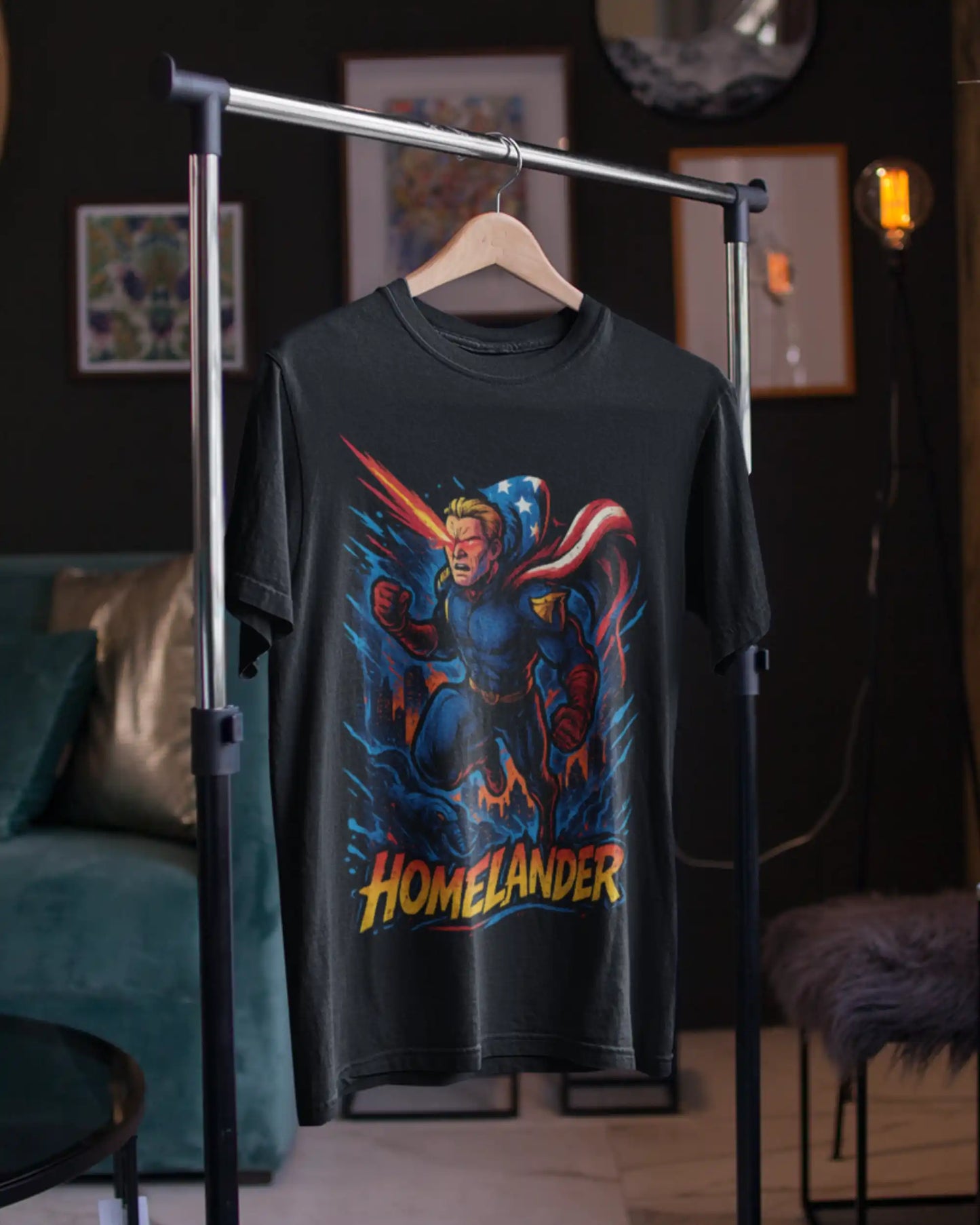 AWBlack homelander-the-boys-superhero-tshirt
