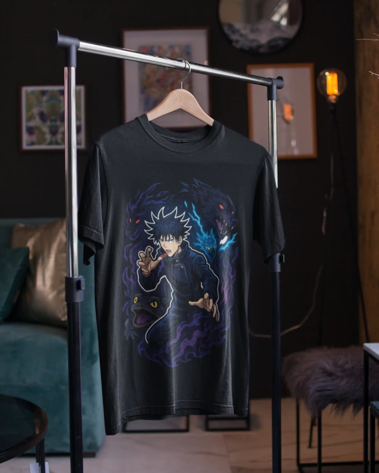 AWBlack jujutsu-kaisen-megumi-fushiguro-divine-shikigami-tshirt