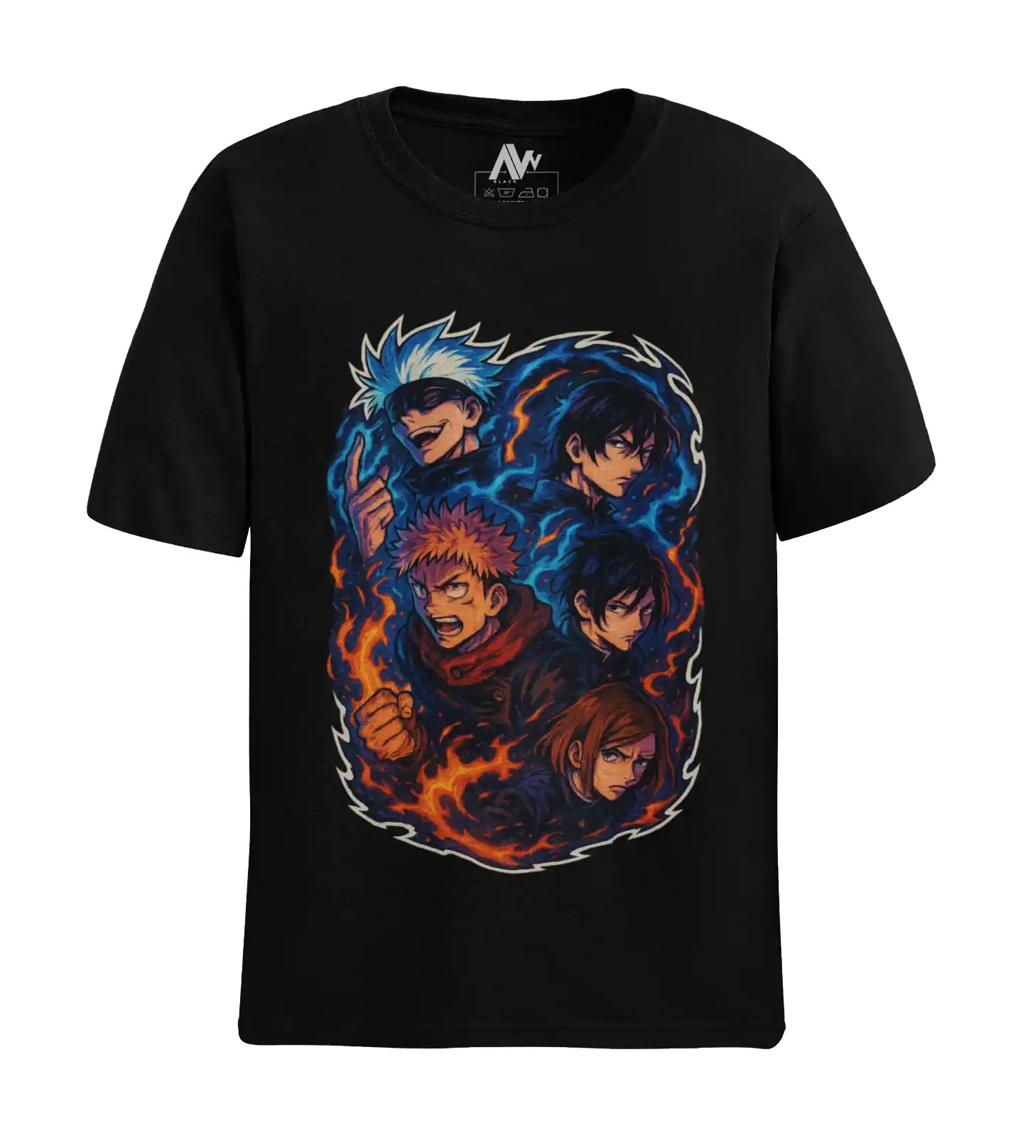Jujutsu Kaisen Sorcerers Unite Premium Multi-Fit T-Shirt | Anime Oversize & Regular | 100% Cotton | 180 GSM | S to 7XL