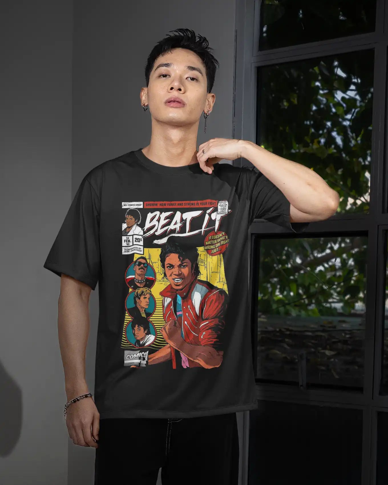 Michael Jackson Beat It Comic Graphic T-Shirt | 180 GSM Premium