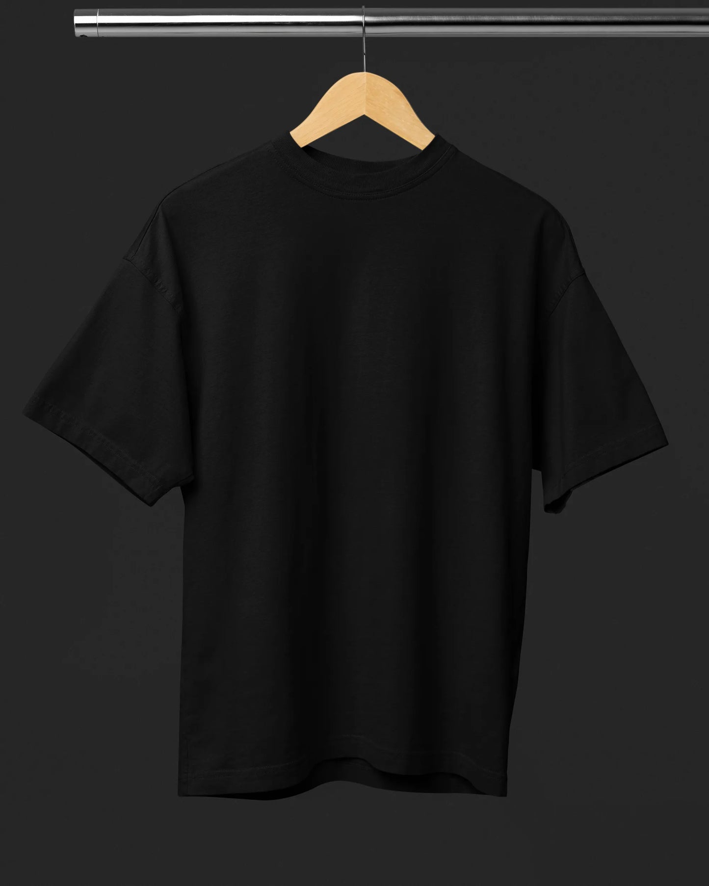 AWBlack Pure Black Classic – Solid Black Premium T-Shirt | Oversize Regular Fit | Plus Size T-Shirt | S to 7XL