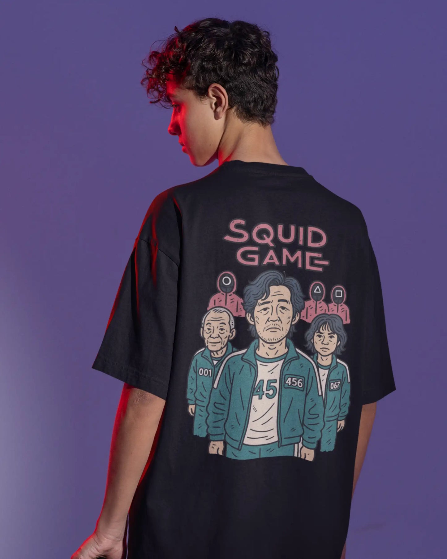 Squid Game Player 456 Oversized T-Shirt | Front & Back Design | Premium 180 GSM
