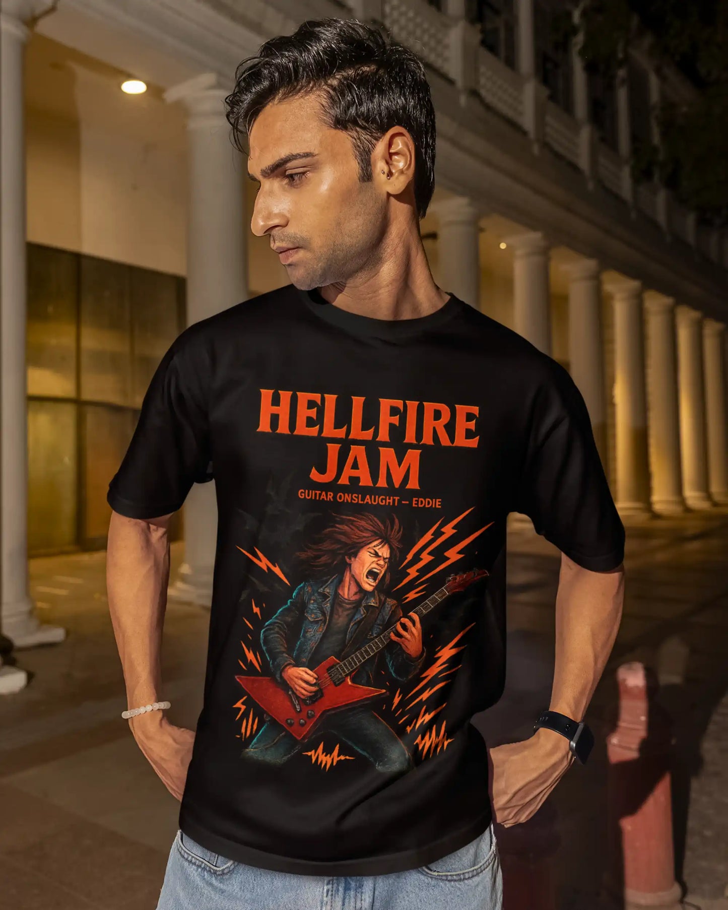 Stranger Things Eddie Munson Hellfire Jam T-Shirt | Multi-Fit Premium 180 GSM | S-7XL