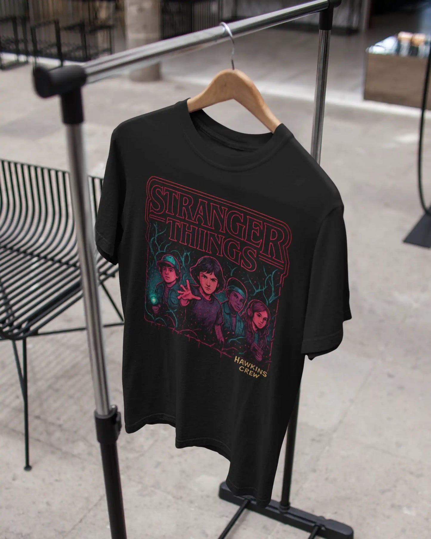 Stranger Things Hawkins Crew T-Shirt | Multi-Fit Premium 180 GSM | S-7XL