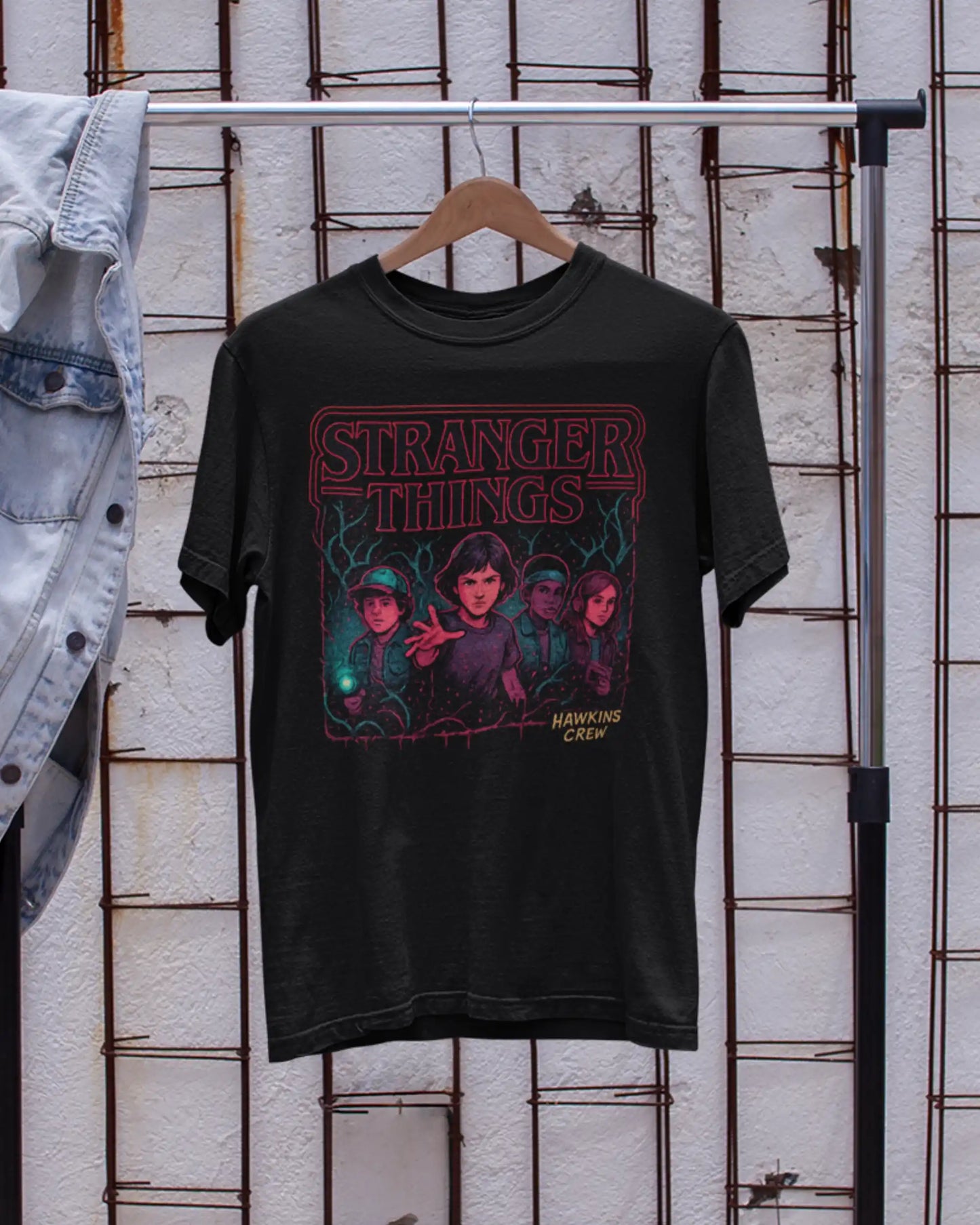 Stranger Things Hawkins Crew T-Shirt | Multi-Fit Premium 180 GSM | S-7XL