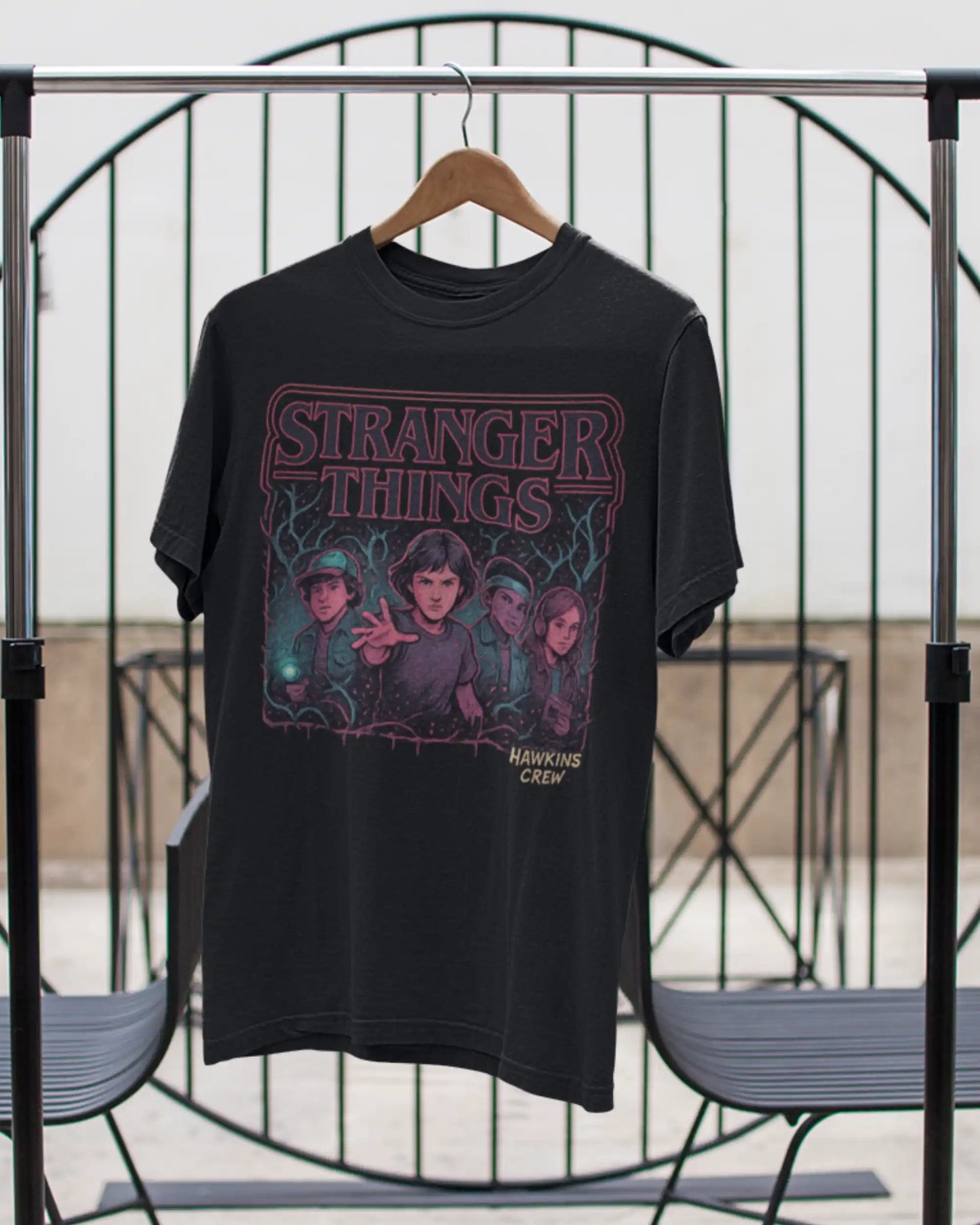 Stranger Things Hawkins Crew T-Shirt | Multi-Fit Premium 180 GSM | S-7XL