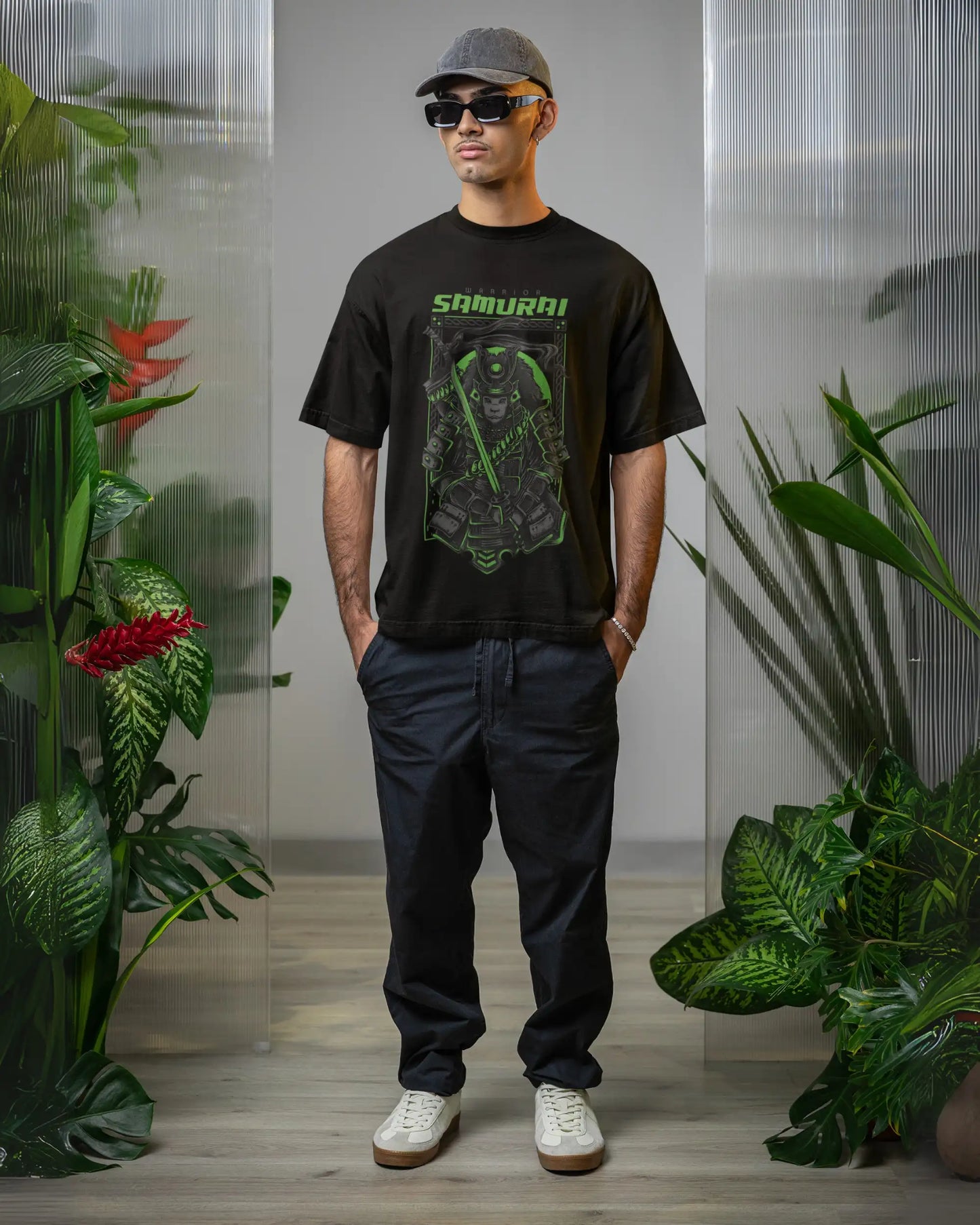 Warrior Samurai Neon Spirit T-Shirt | Multi-Fit Premium 180 GSM | S-7XL