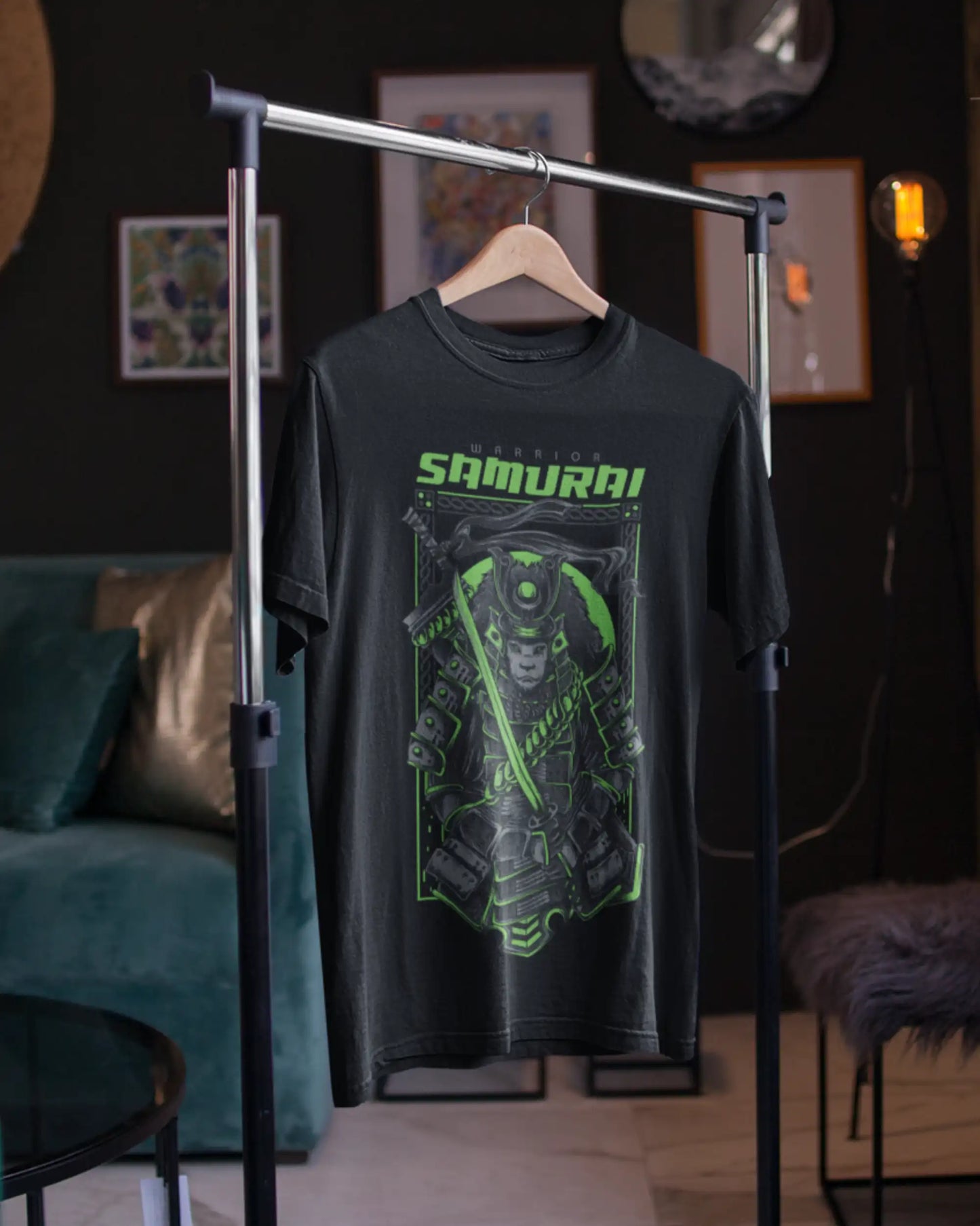 Warrior Samurai Neon Spirit T-Shirt | Multi-Fit Premium 180 GSM | S-7XL