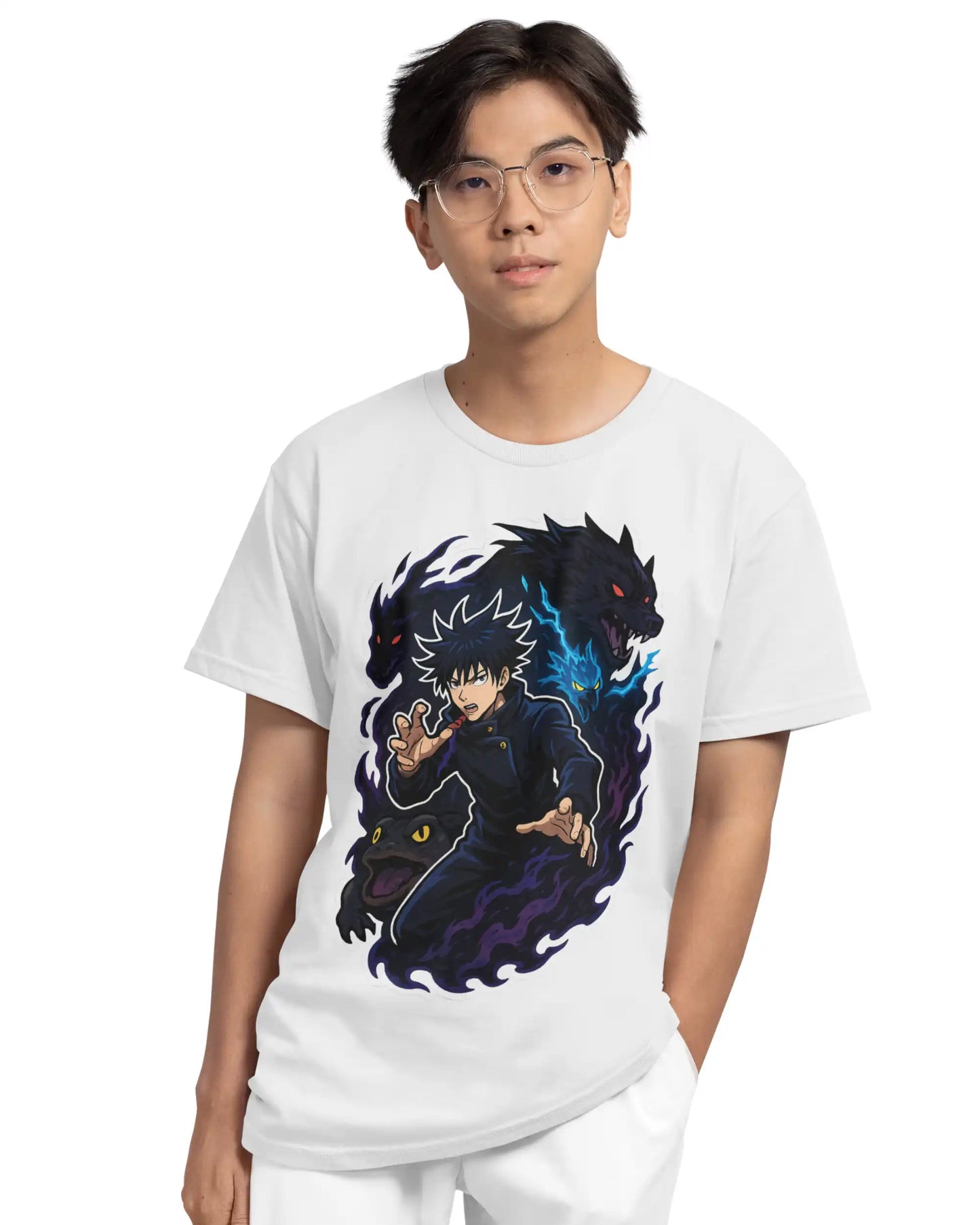 AWBlack jujutsu-kaisen-megumi-fushiguro-divine-shikigami-tshirt