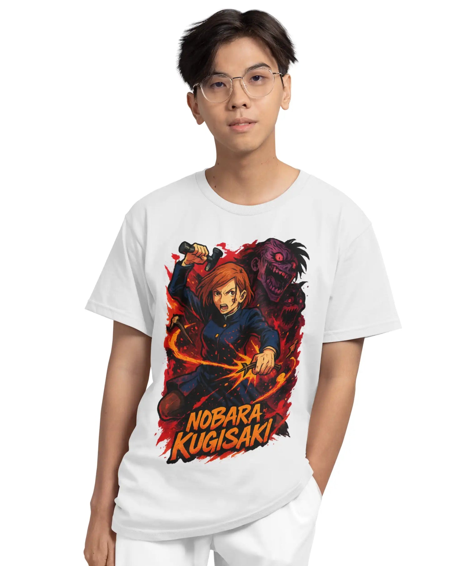 Nobara Kugisaki Plus-Size T-Shirt | 180 GSM Jujutsu Kaisen Anime Tee S–7XL | AWBlack
