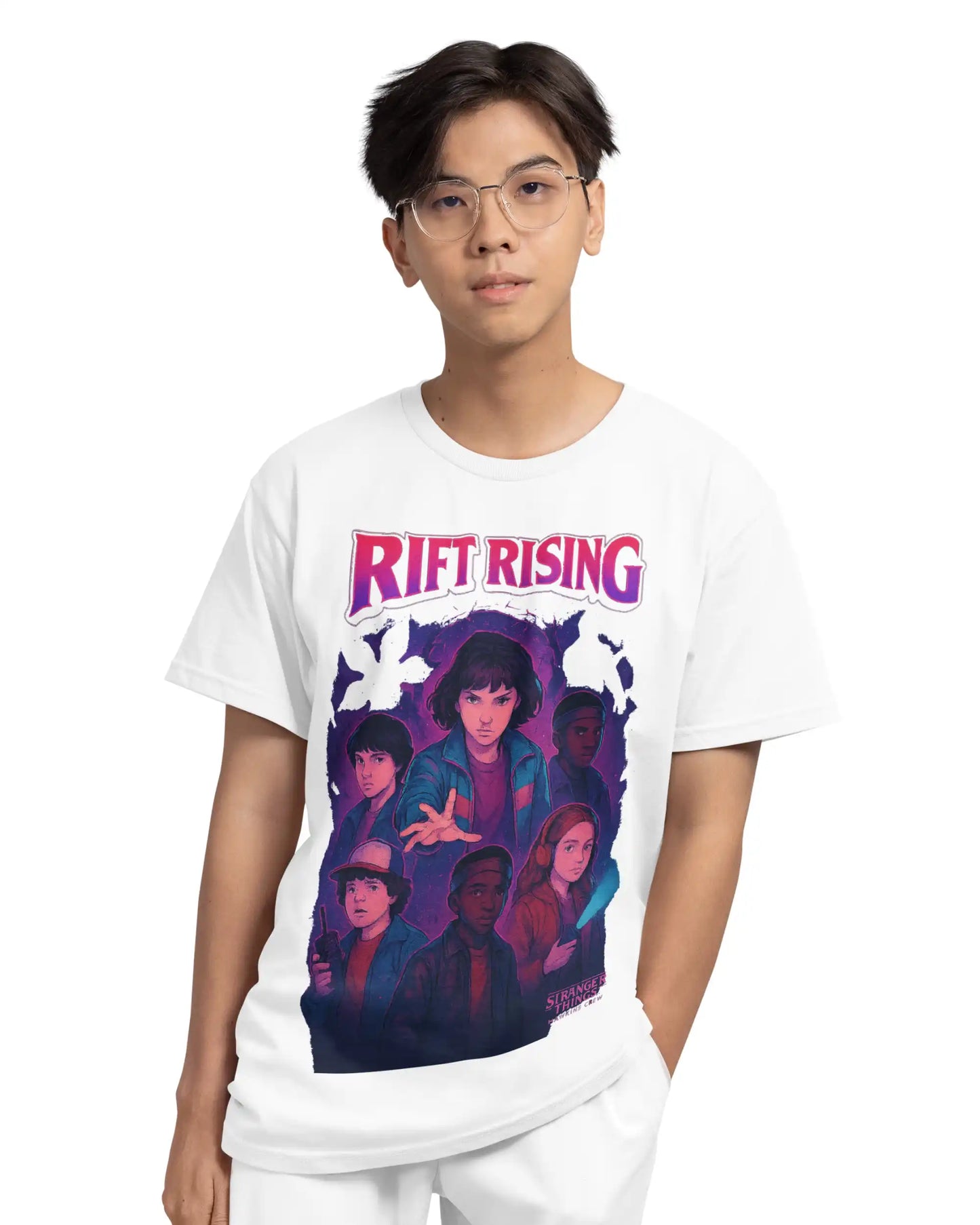 Stranger Things Eleven Plus-Size T-Shirt | 180 GSM Rift Defense Graphic Tee Sā7XL | AWBlack