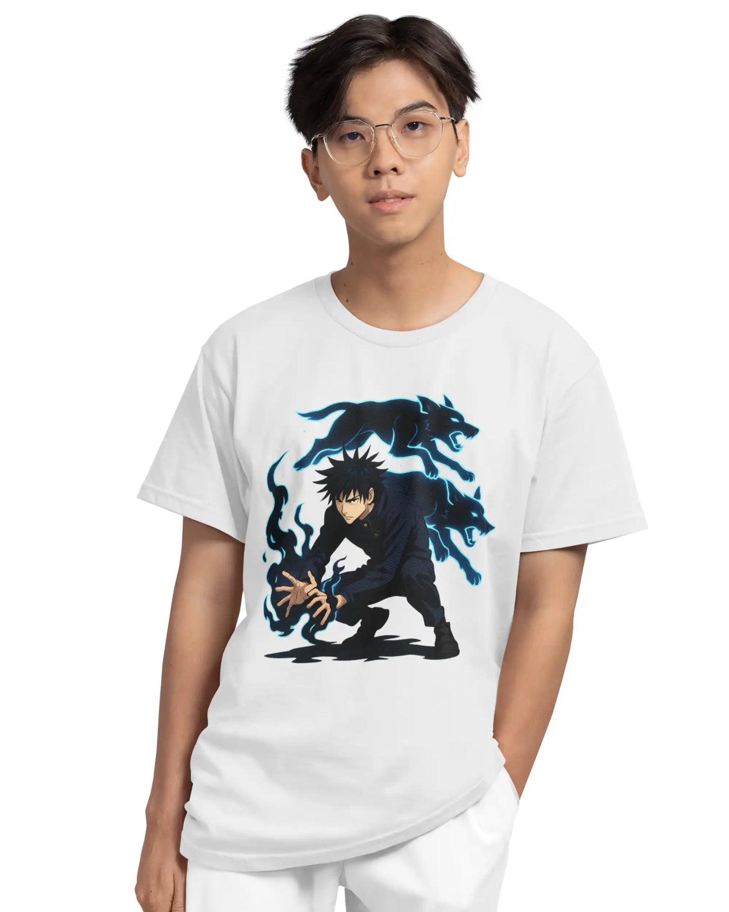 Shadow Summoner Spirit Wolves Plus-Size T-Shirt | 180 GSM Anime Graphic Tee S–7XL | AWBlack