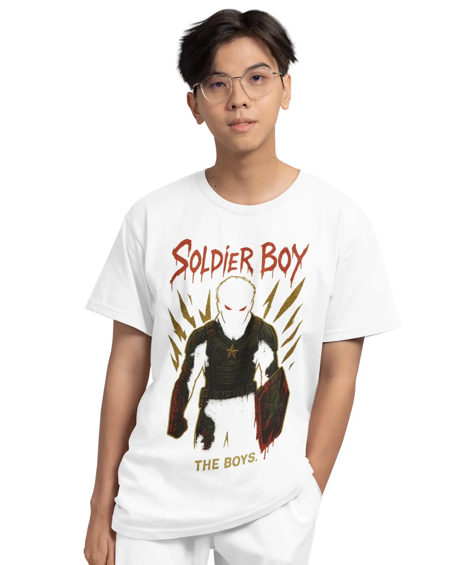 Soldier Boy Plus-Size T-Shirt | 180 GSM The Boys Graphic Tee S–7XL | AWBlack