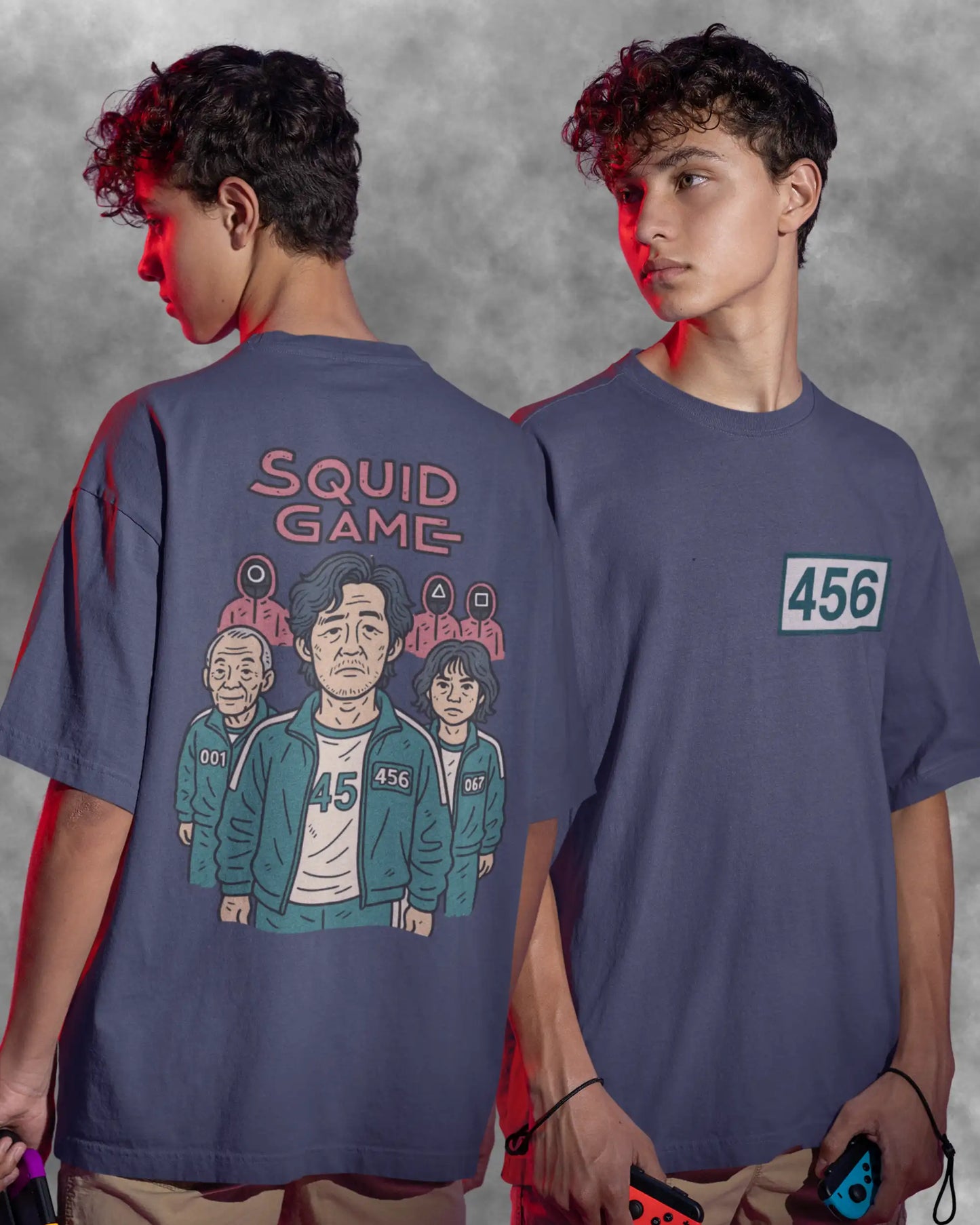 Squid Game Player 456 Oversized T-Shirt | Front & Back Design | Premium 180 GSM