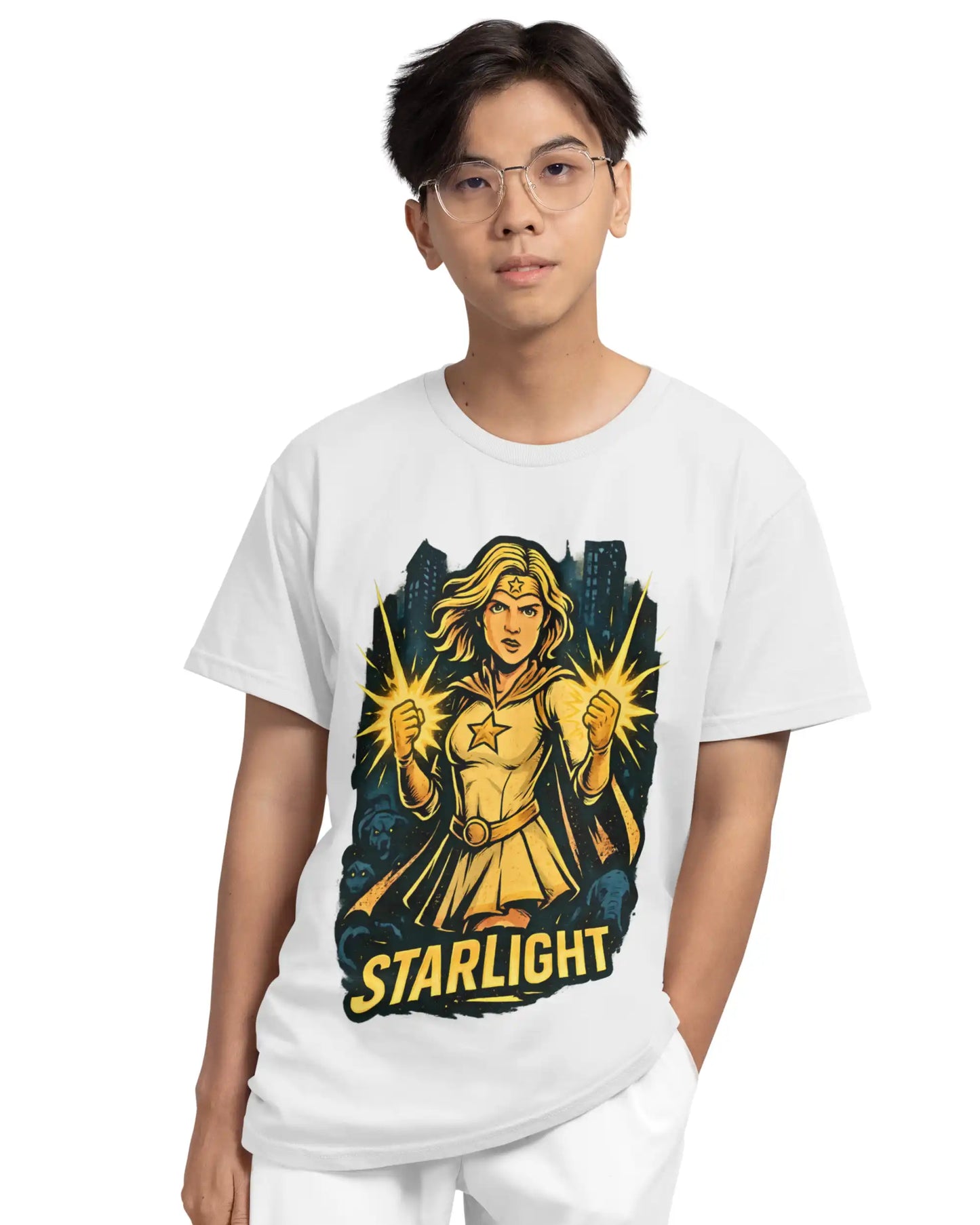 Starlight Plus-Size T-Shirt | 180 GSM The Boys Graphic Tee S–7XL | AWBlack