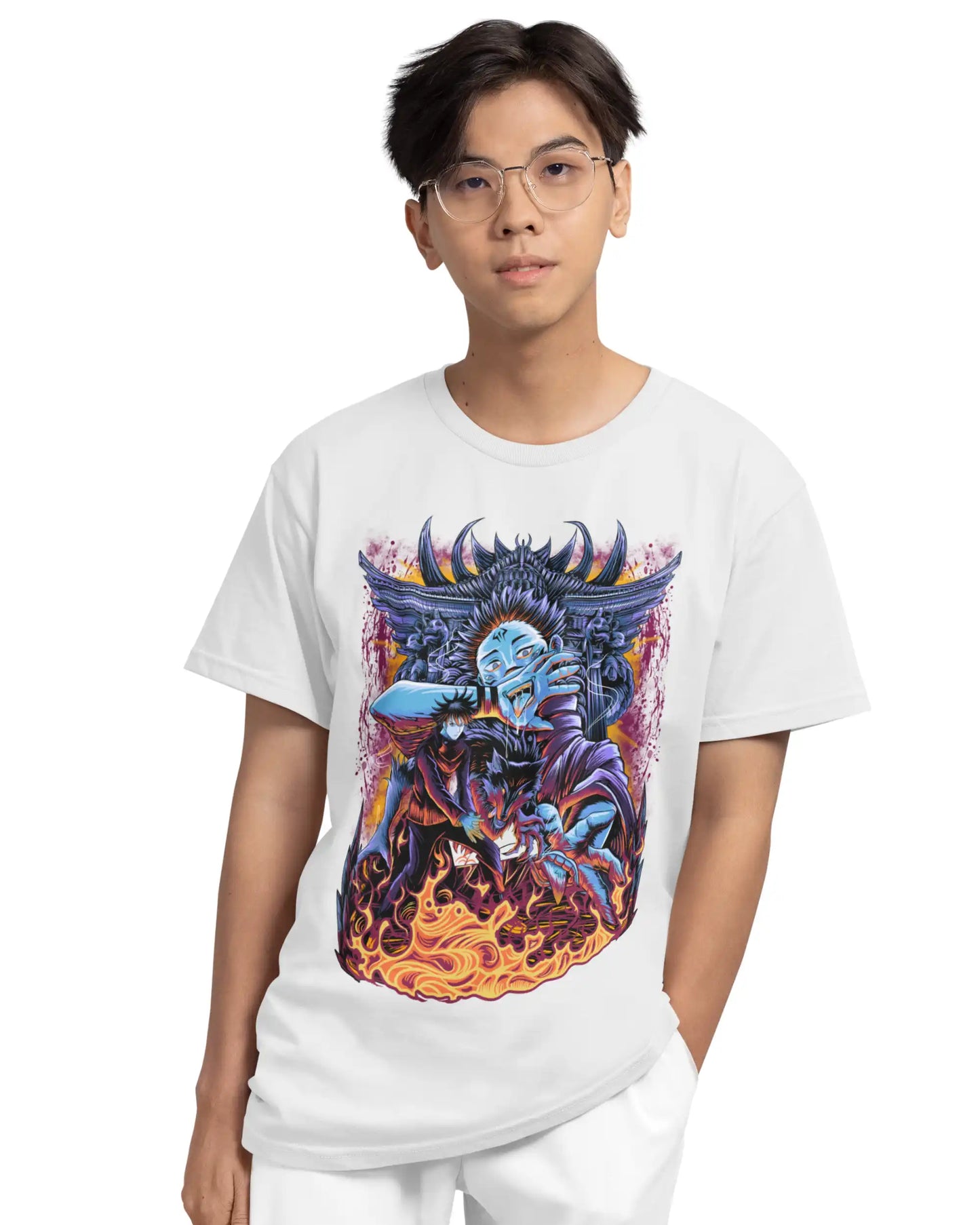 Sukuna & Megumi Plus-Size T-Shirt | 180 GSM Jujutsu Kaisen Anime Tee S–7XL | AWBlack