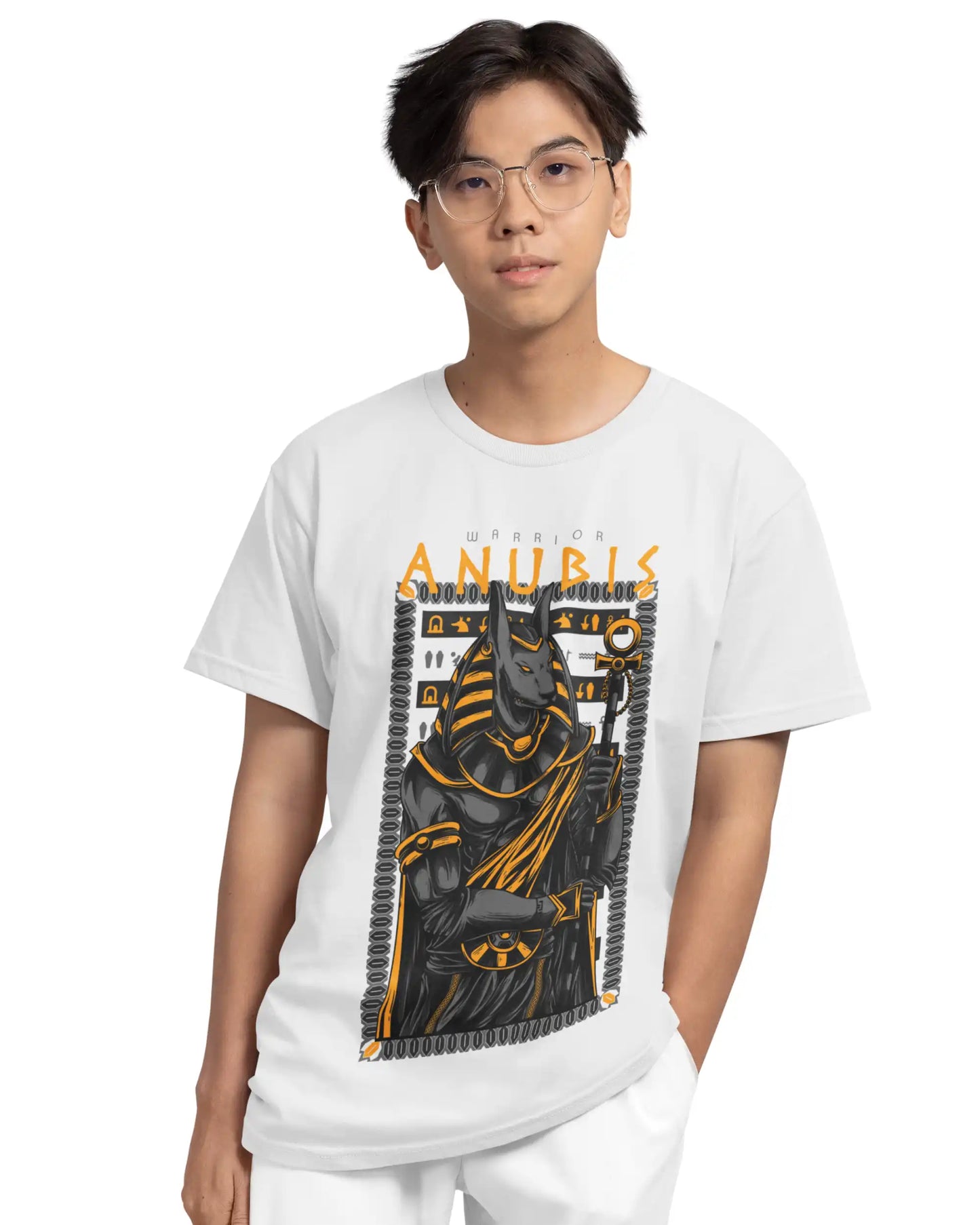 Warrior Anubis Guardian T-Shirt | Multi-Fit Premium 180 GSM | S–7XL | AWBlack