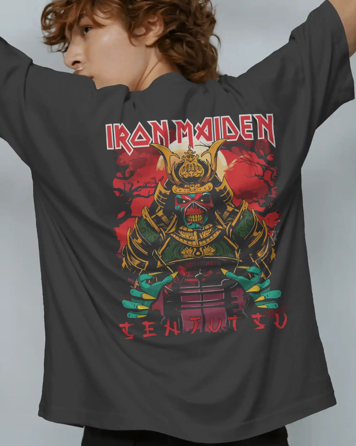 Iron Maiden Oversized T-Shirt | Heavy Metal Rock Band Graphic Tee | 240 GSM Cotton | XS-2XL | AWBlack