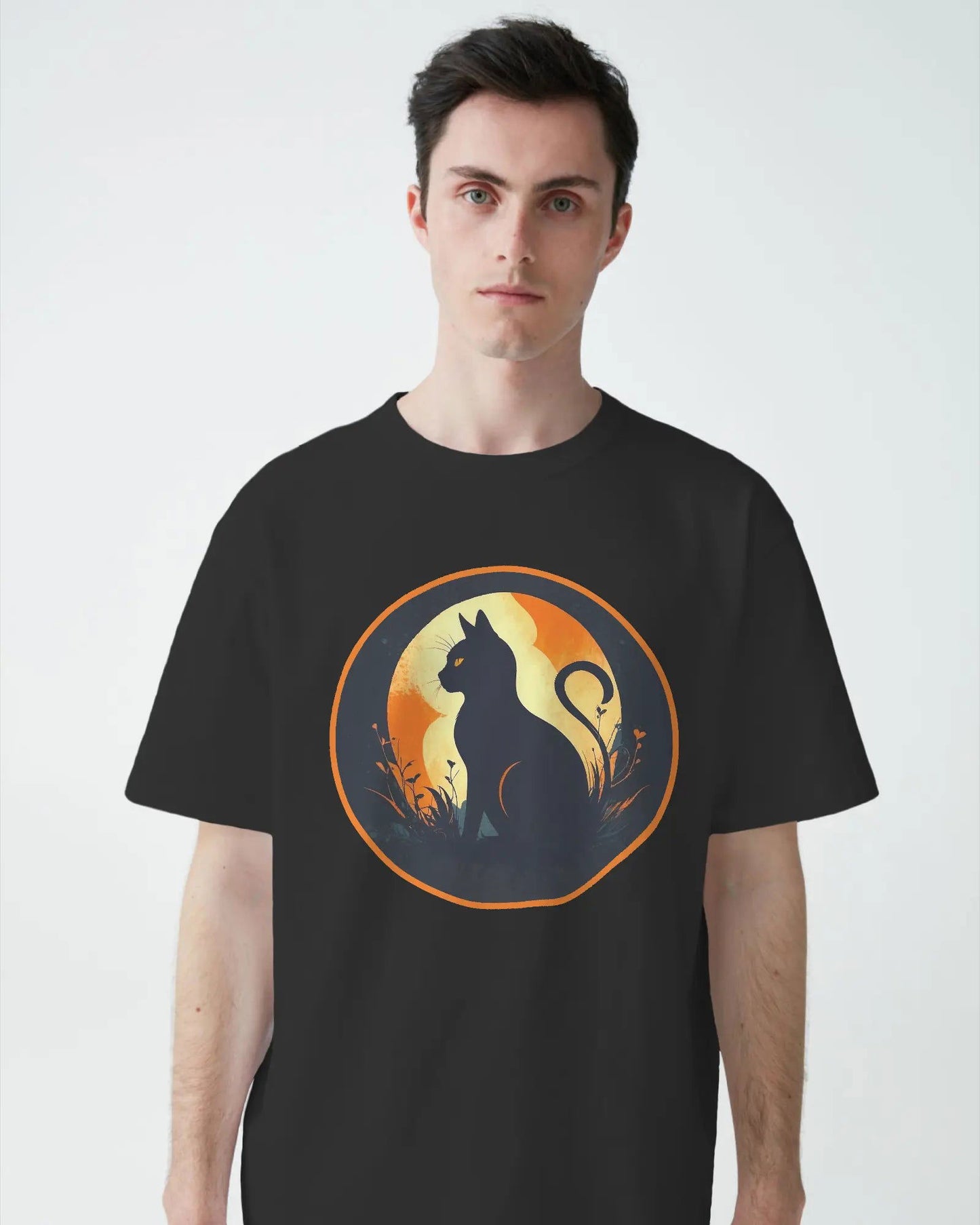 AWBlack mystic-moonlight-cat-premium-tshirt