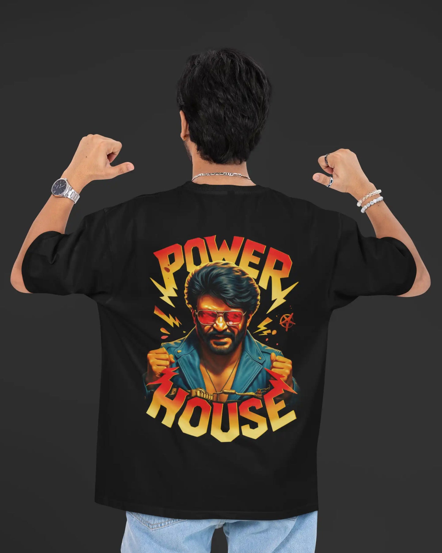 Rajinikanth Power House Coolie Graphic T-Shirt | Thalaivar Tribute | AWBlack Exclusive