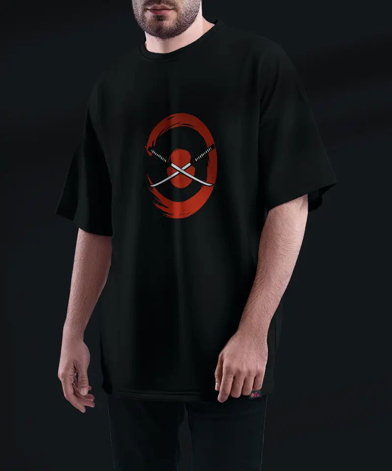 Rising Fury The Samurai Fox -Premium Oversized T-Shirt - AWBlack