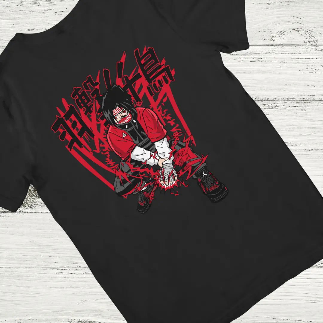 AWBlack plus size tshirt black Naruto Sasuke anime graphic cotton oversized streetwear fashion India