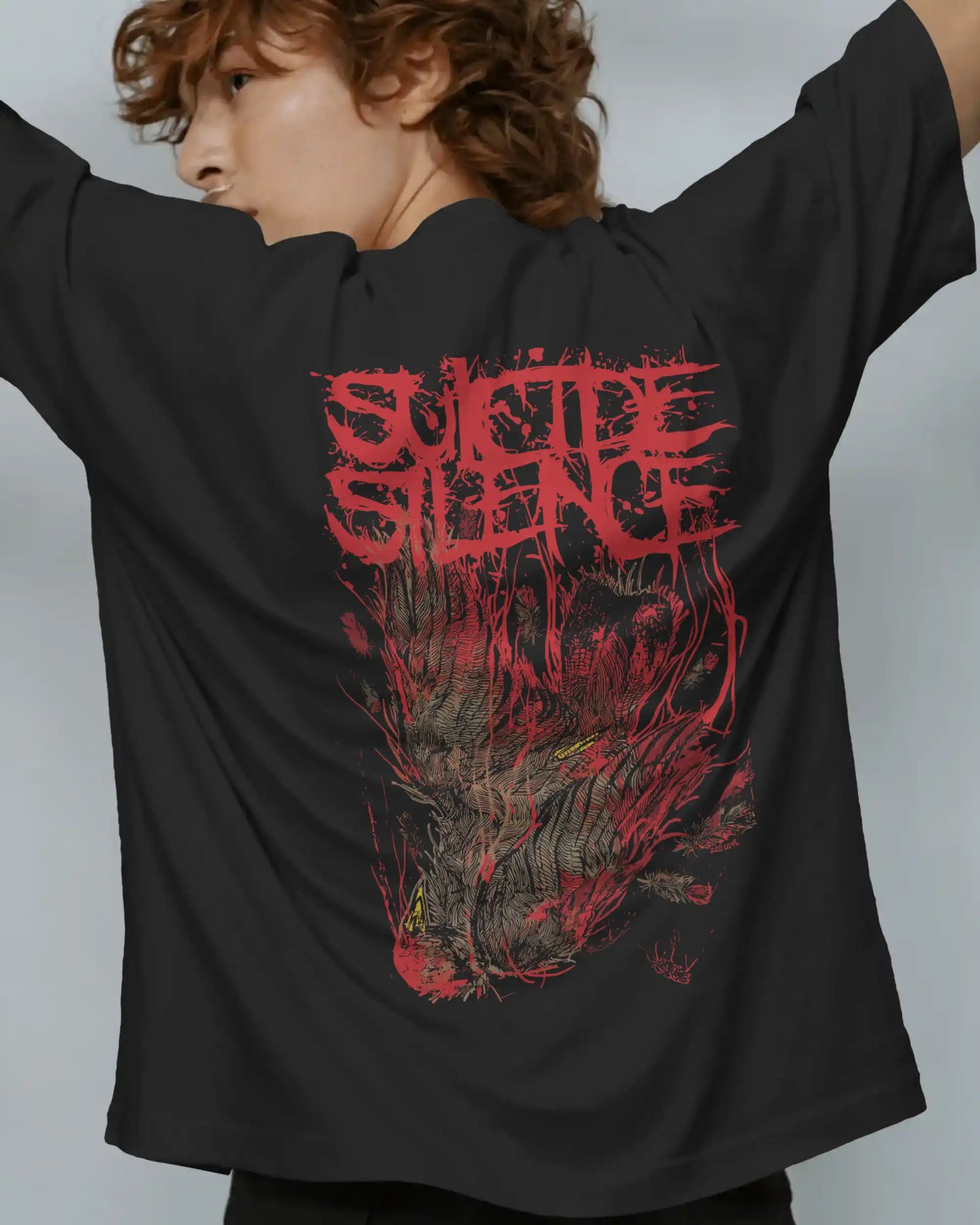 Sucide Silence Oversized T-Shirt | Heavy Metal Rock Band Graphic Tee | 240 GSM Cotton | XS-2XL | AWBlack
