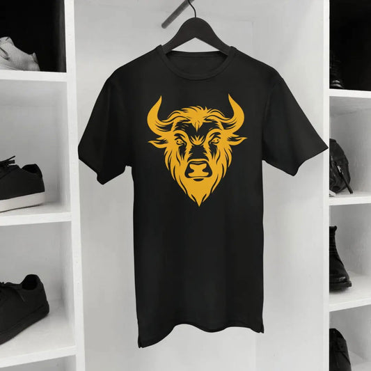 AWBlack plus size tshirt black wild buffalo graphic cotton oversized streetwear fashion India