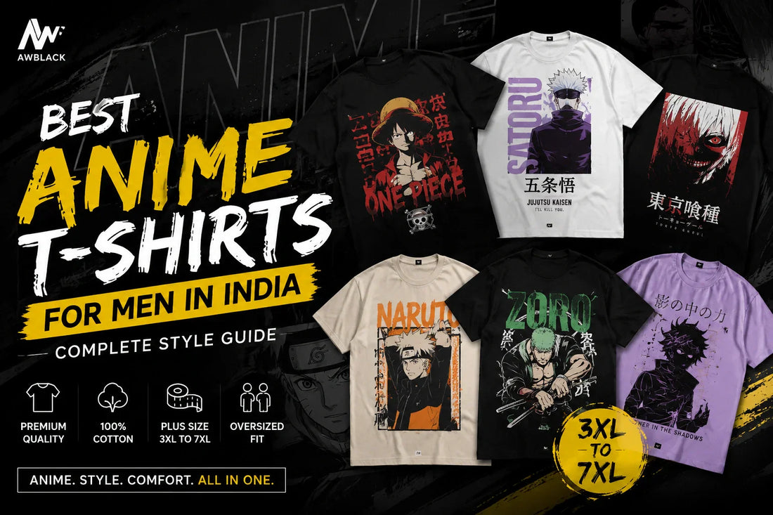Best Anime T-Shirts for Men in India – Oversized and Plus Size Anime Graphic Tees