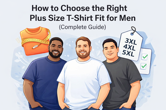 How to choose the right plus size t-shirt fit for men regular oversized plus size guide AWBlack
