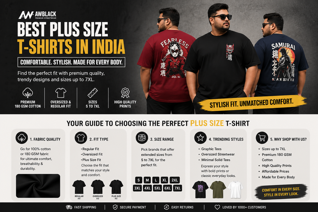 difference between oversized and plus size t shirts for men india guide
