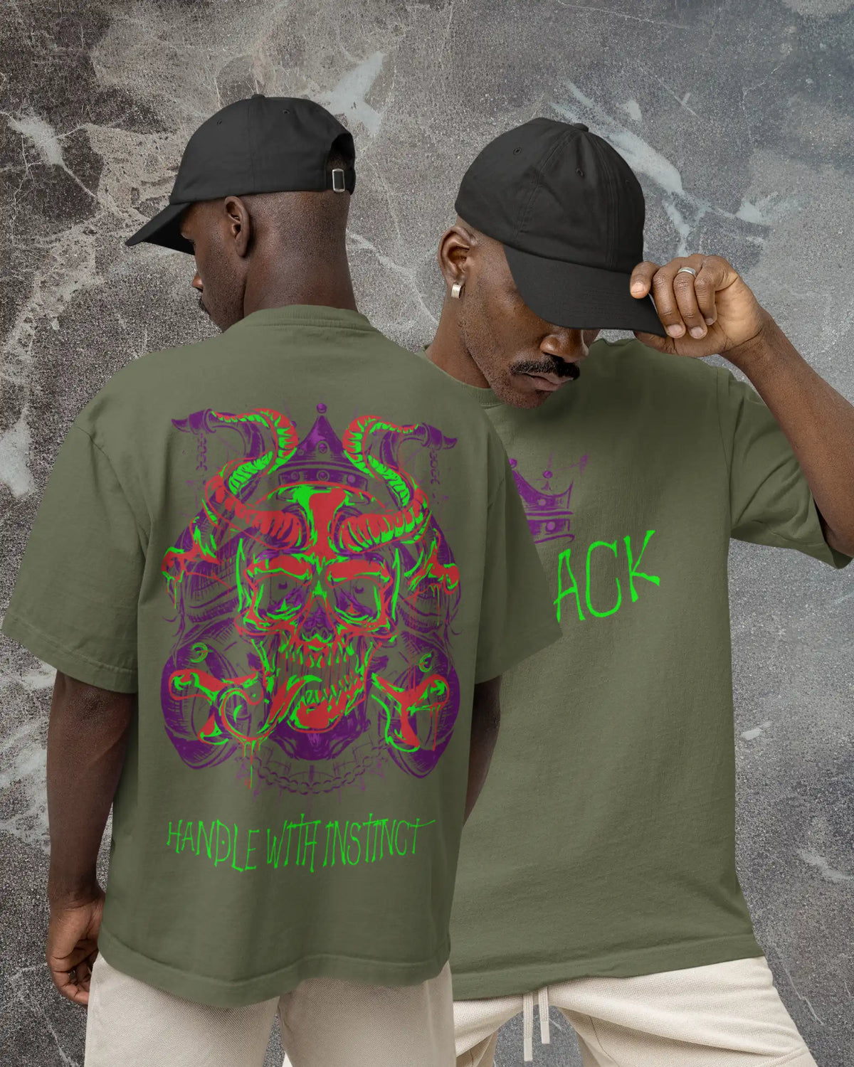 Instinct Reign Oversized T-Shirt 240 GSM Cotton|XS-2XL | AWBlack