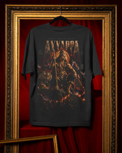 🔥🛕 Ayyappa Sacred Power Plus-Size T-Shirt – Mythology Graphic Tee | 180 GSM Cotton S–7XL | AWBlack