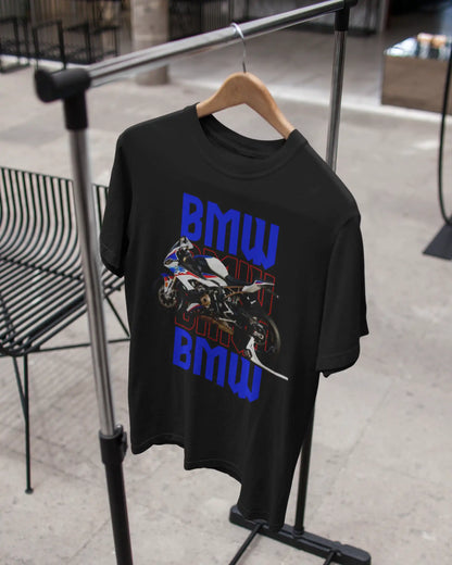 BMW S1000RR White Motorcycle Bike T-Shirt  | Multi-Fit Premium 180 GSM | S-7XL