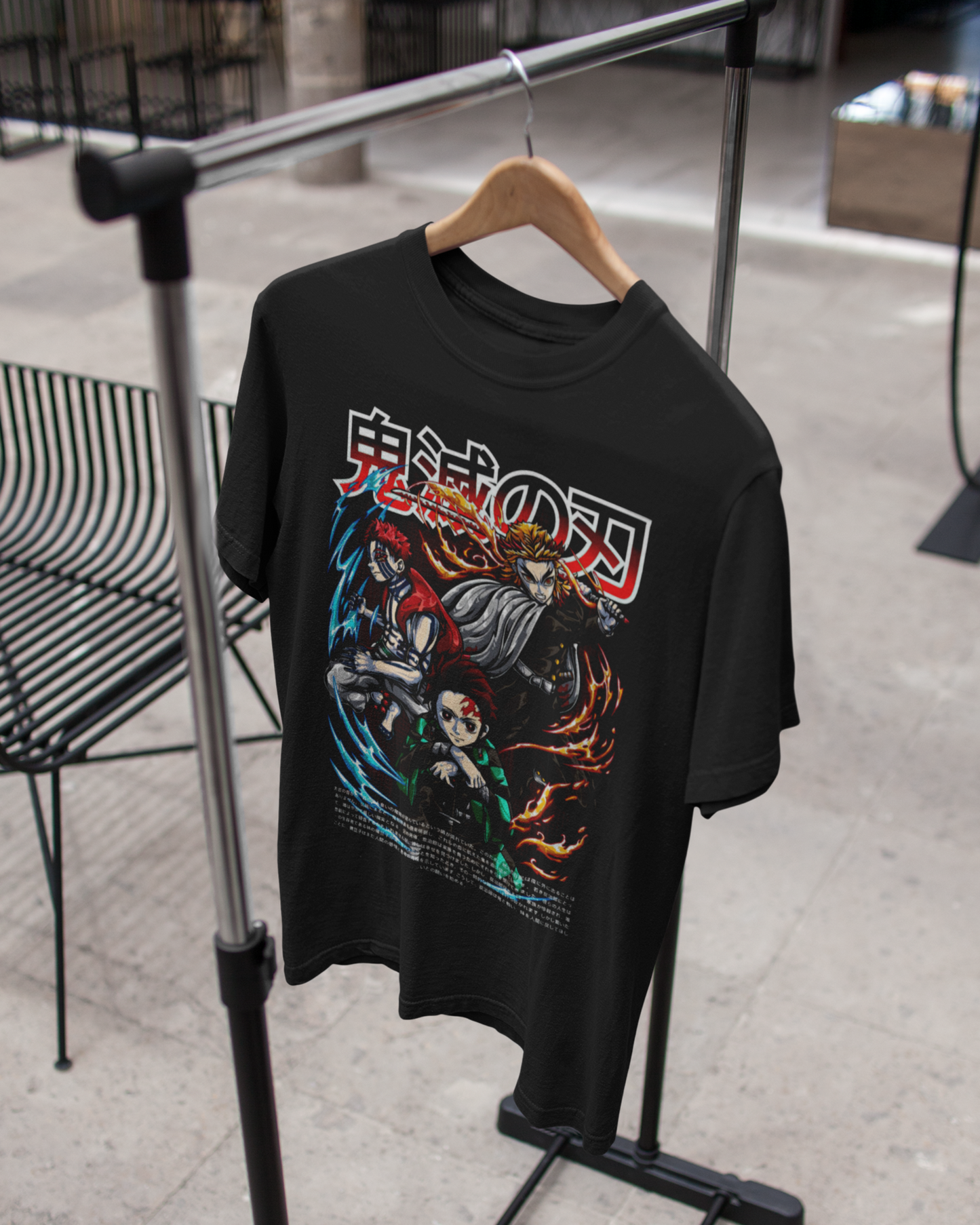 Clash of Legends – Demon Warrior Trio Oversize | Regular Fit | Plus Size Premium Black T-Shirt | S to 7XL