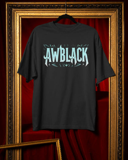 AWBlack devil horn graphic plus size tshirt in black oversized fit – 240 GSM