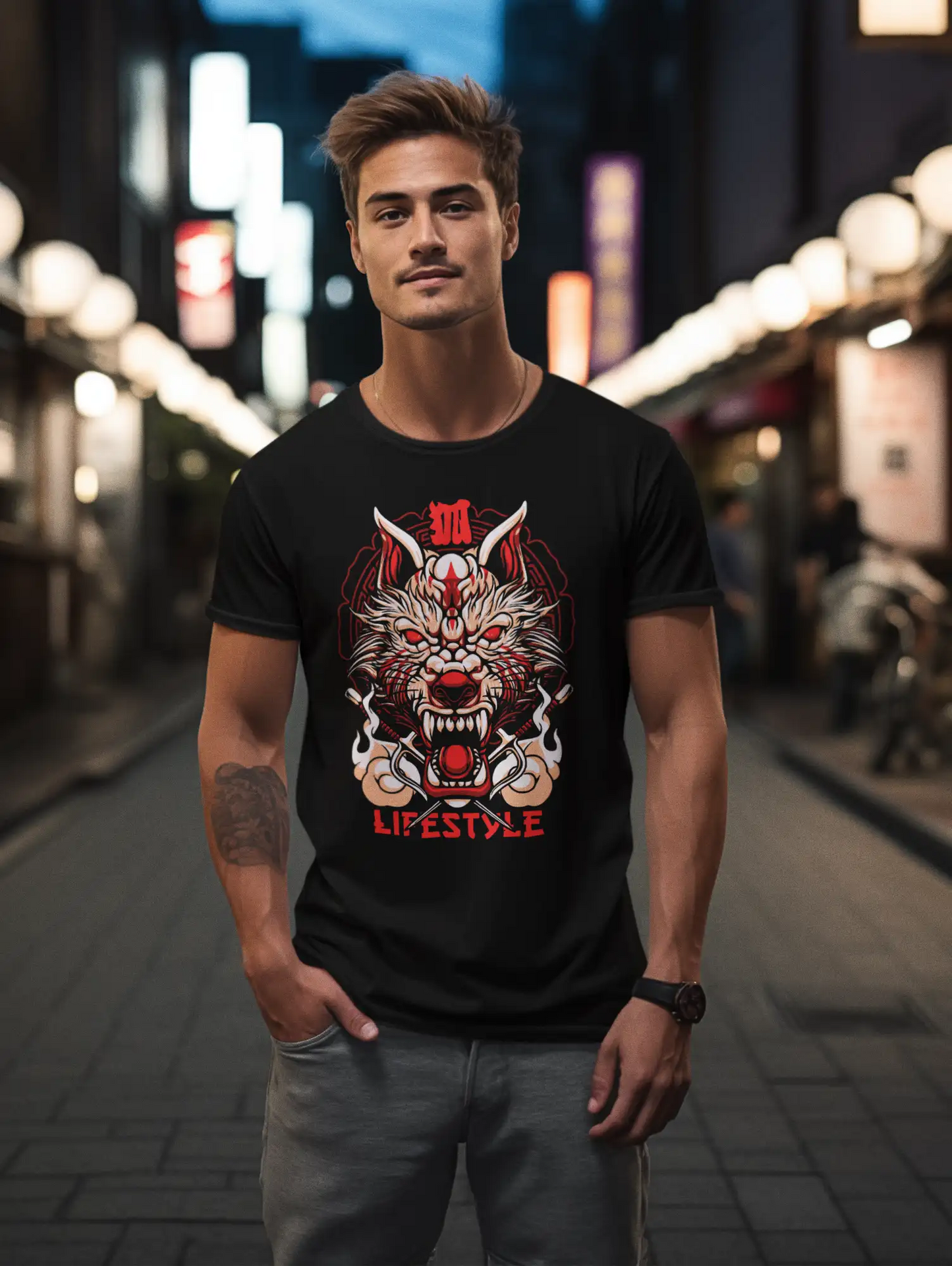 Fierce Wolf Sai T-Shirt | Multi-Fit Premium 180 GSM | S-7XL