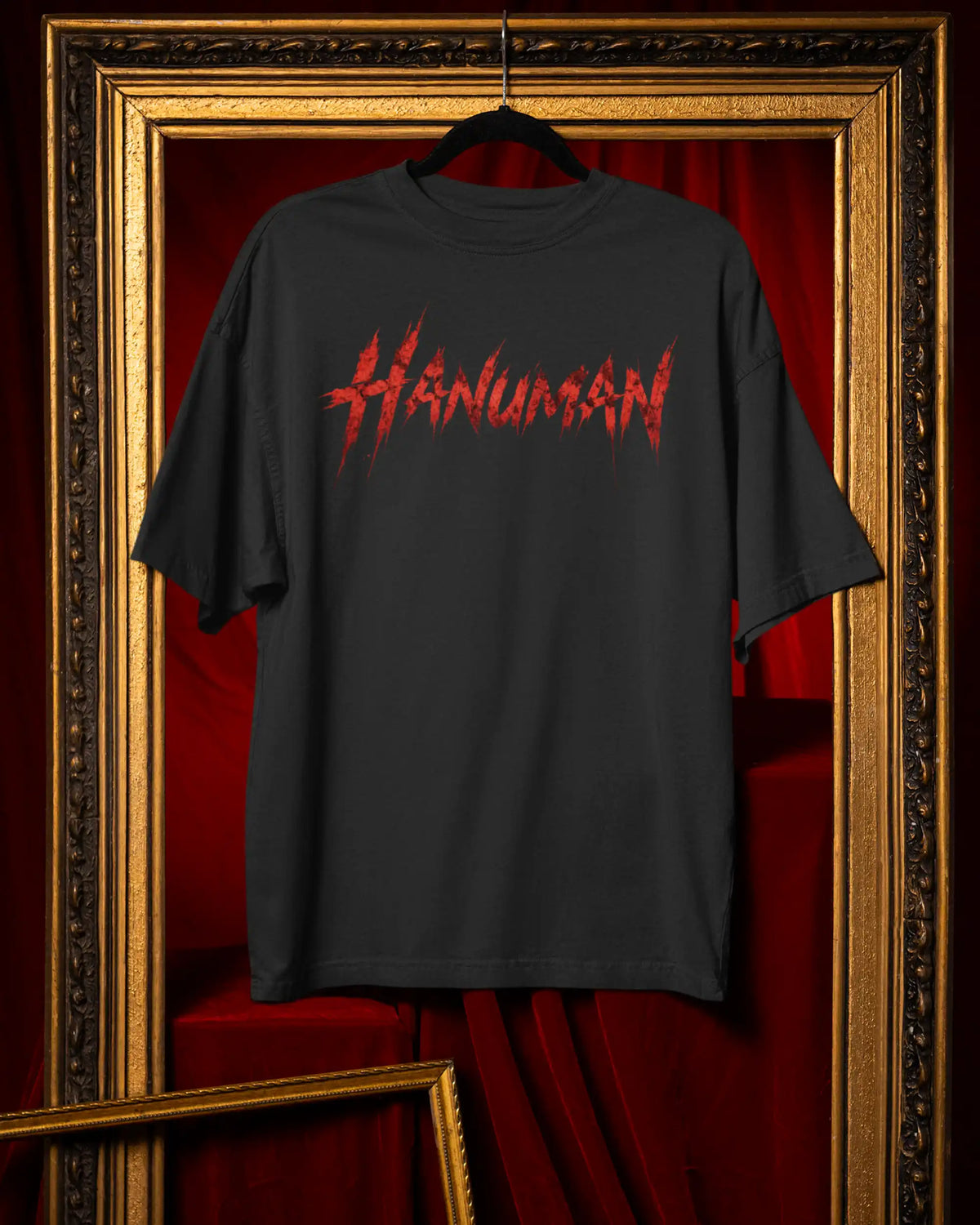 🔥🛕 Hanuman Warrior Plus-Size T-Shirt – Mythology Graphic Tee | 180 GSM Cotton S–7XL | AWBlack