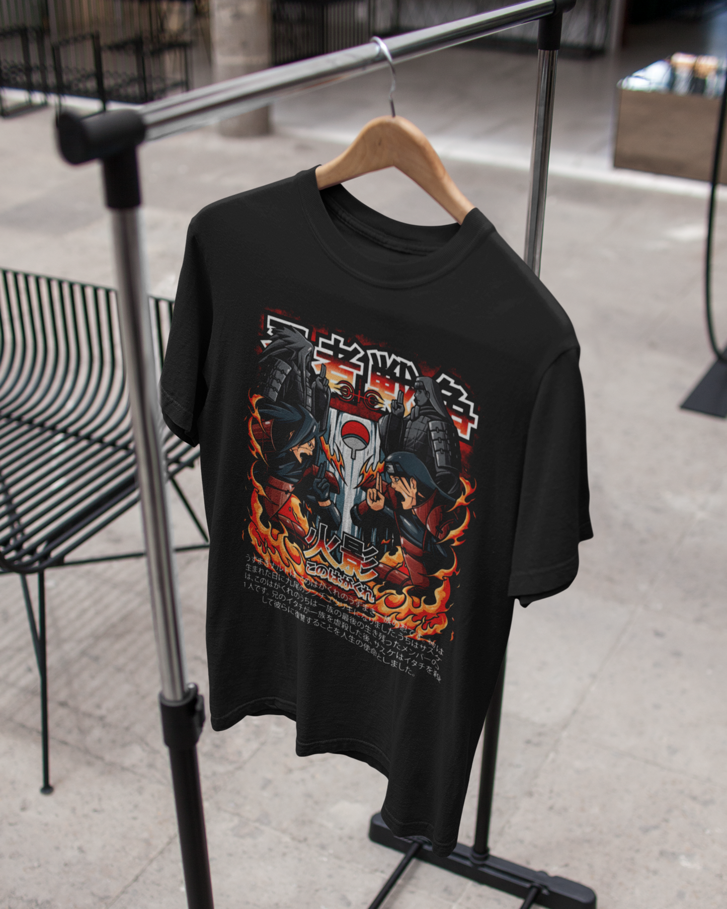 Hashirama vs Madara – Legendary Battle Oversize | Regular Fit | Plus Size Premium Black T-Shirt | S to 7XL
