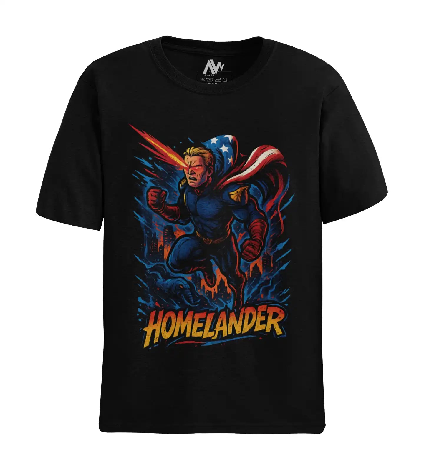 AWBlack homelander-the-boys-superhero-tshirt