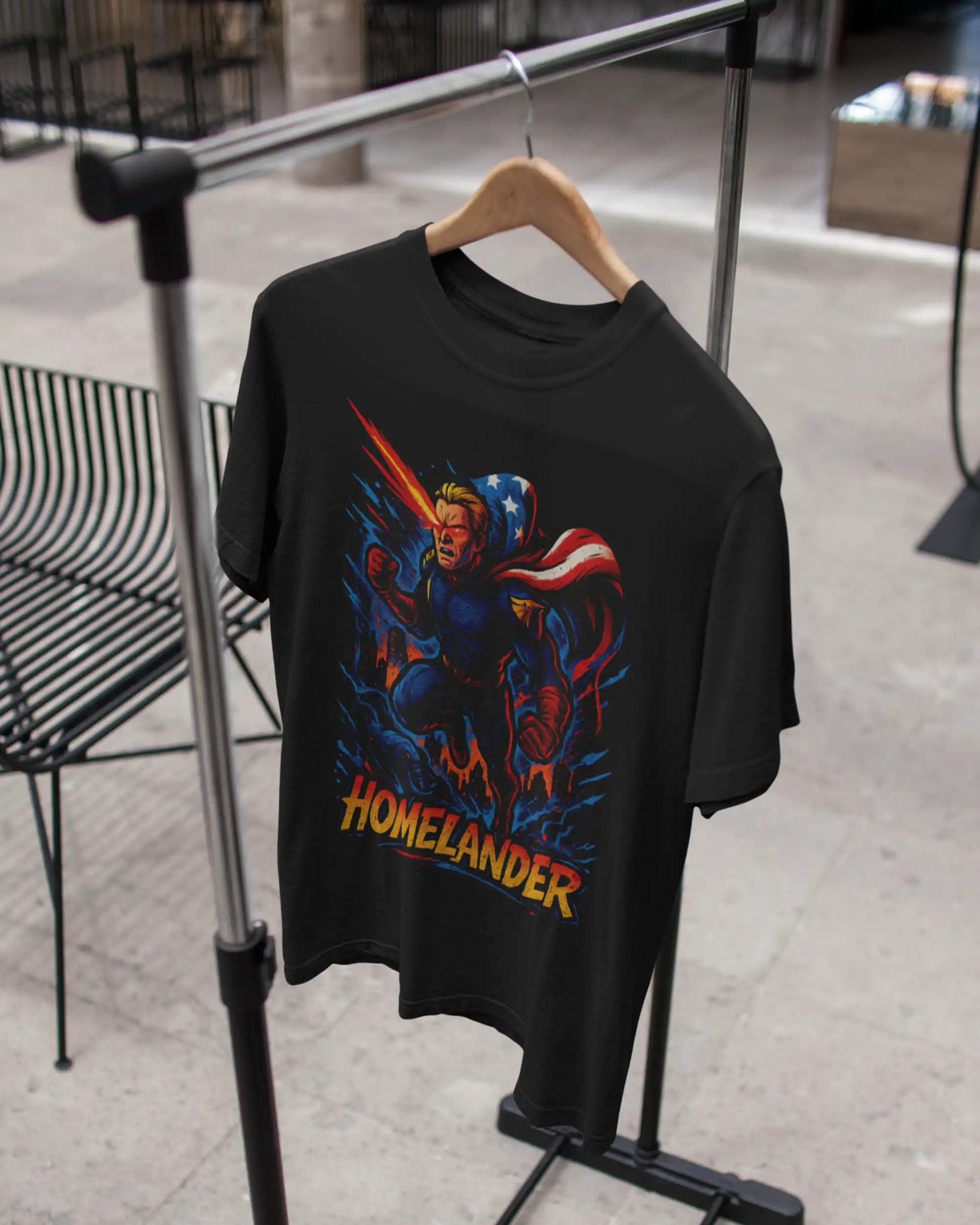 AWBlack homelander-the-boys-superhero-tshirt