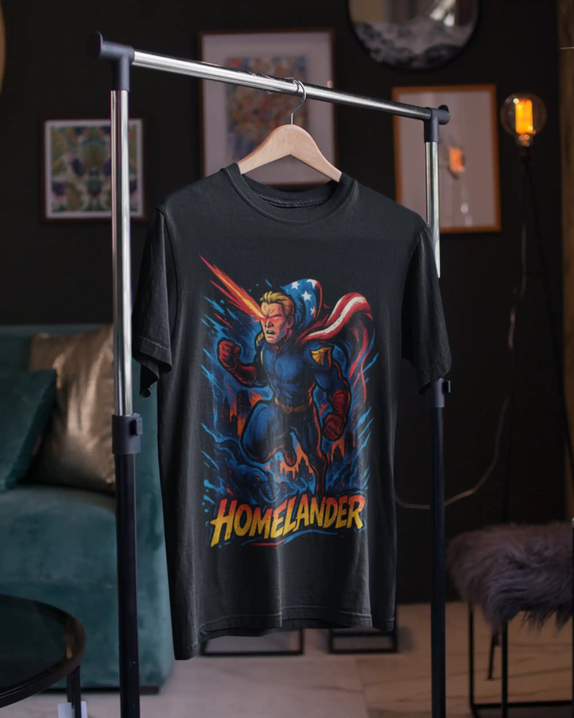 AWBlack homelander-the-boys-superhero-tshirt