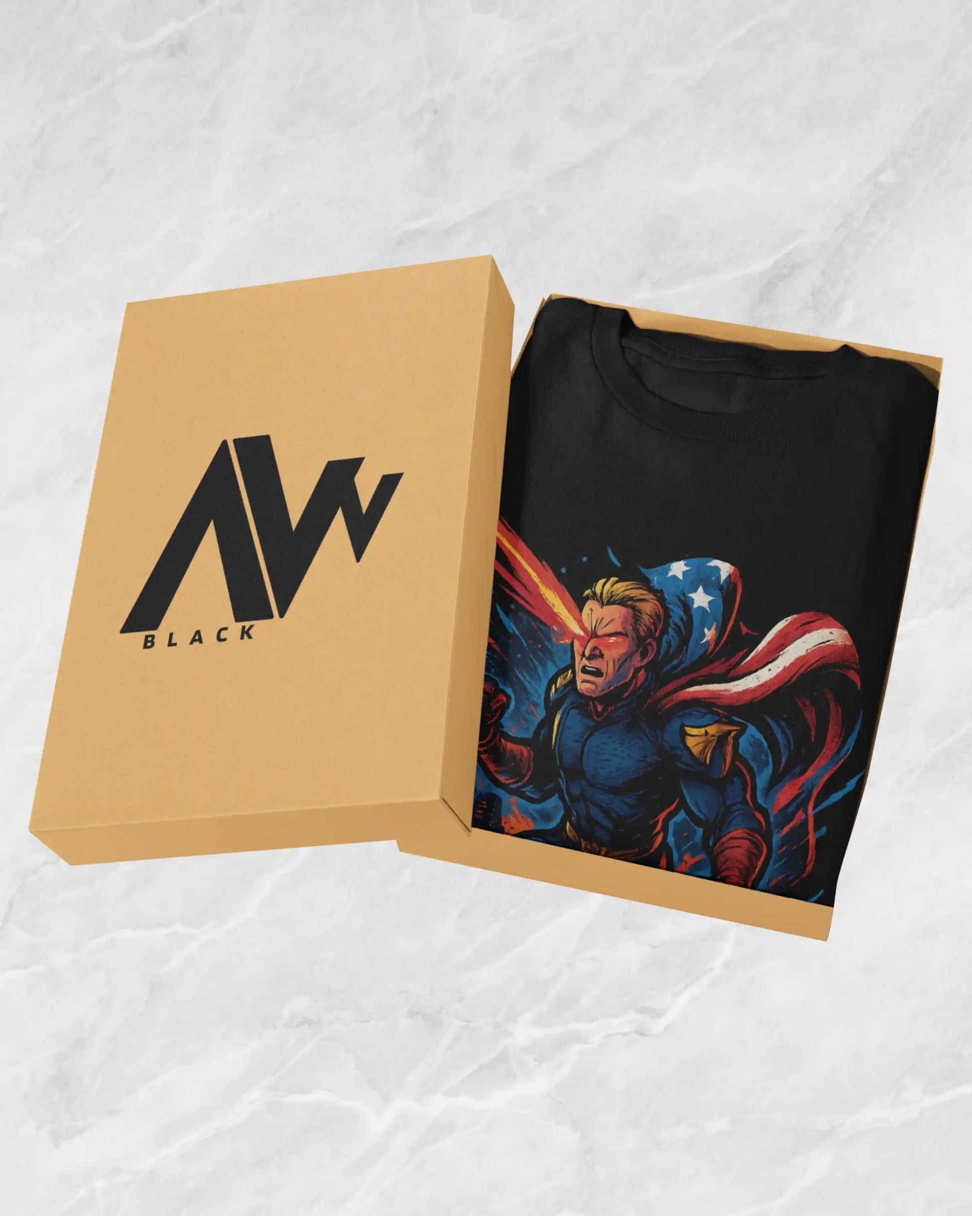 AWBlack homelander-the-boys-superhero-tshirt