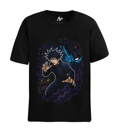 AWBlack jujutsu-kaisen-megumi-fushiguro-divine-shikigami-tshirt