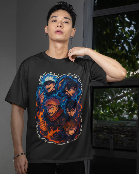 Jujutsu Kaisen Sorcerers Unite T-Shirt | Multi-Fit Premium 180 GSM | S-7XL