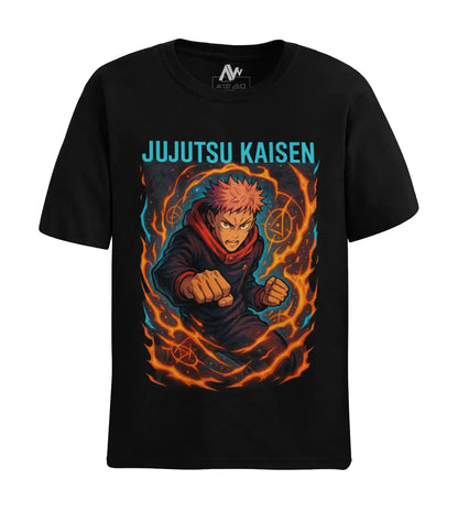 AWBlack jujutsu-kaisen-yuji-itadori-cursed-energy-premium-tshirt