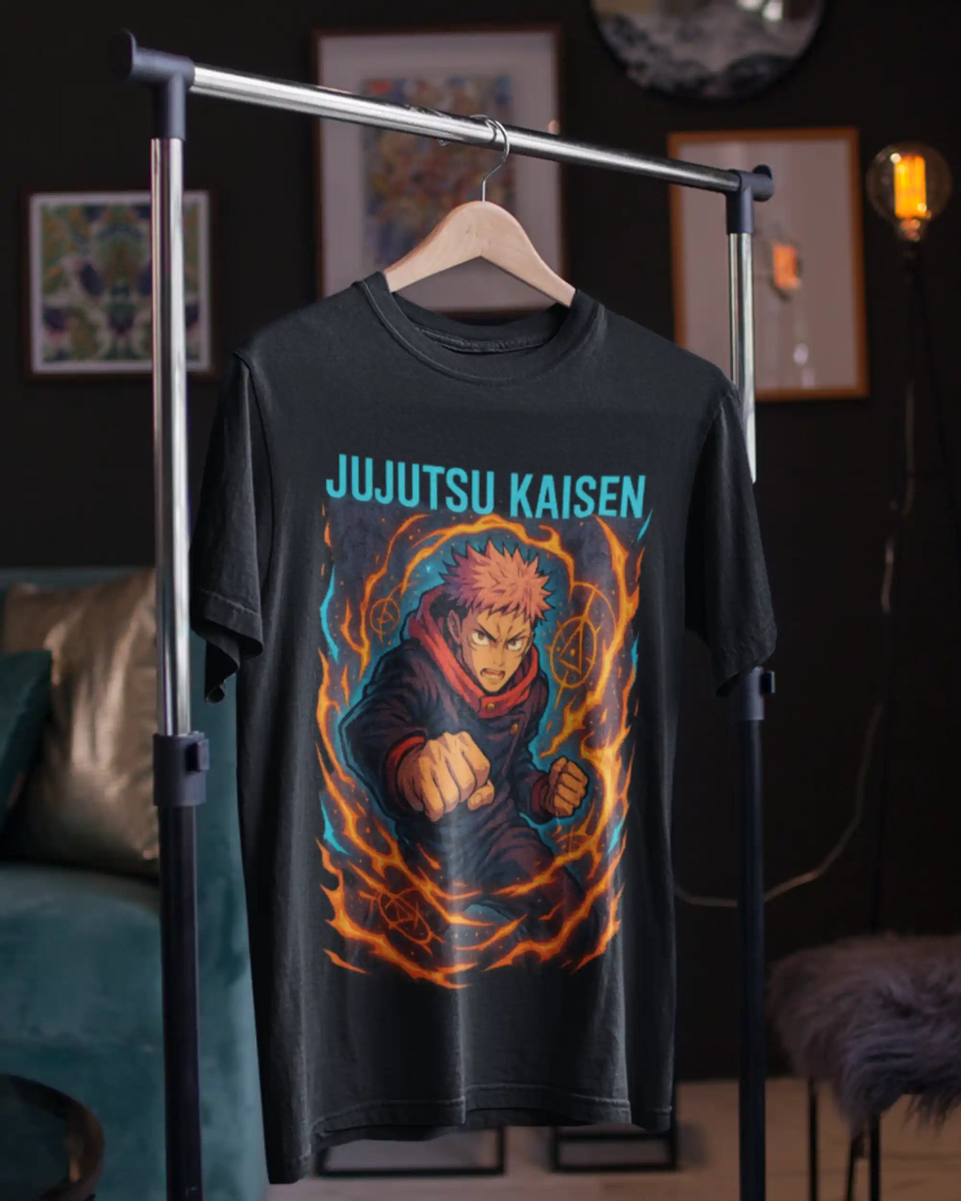 AWBlack jujutsu-kaisen-yuji-itadori-cursed-energy-premium-tshirt