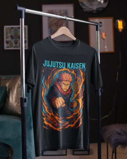 AWBlack jujutsu-kaisen-yuji-itadori-cursed-energy-premium-tshirt