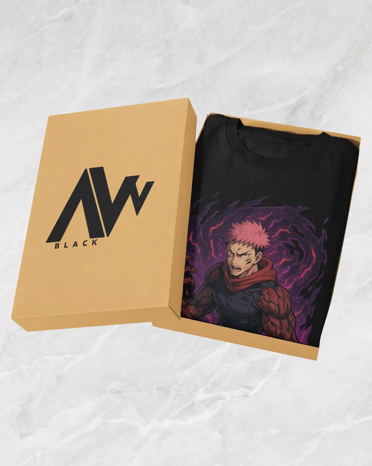 AWBlack jujutsu-kaisen-yuji-itadori-sukuna-arm-tshirt